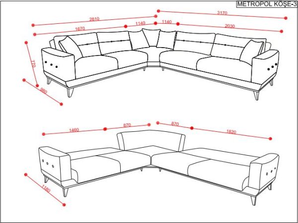 Metropol X V Köşe Koltuk(K+3+2)