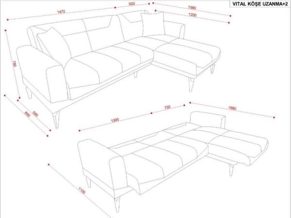 Vital Sol L Köşe Koltuk(Uz+2)