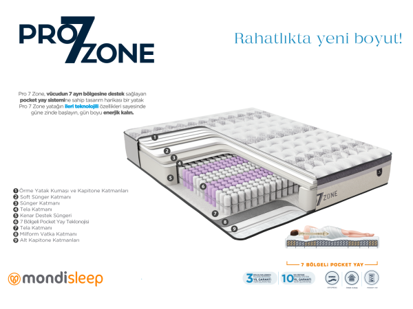 Pro 7 Zone Yatak 100X200