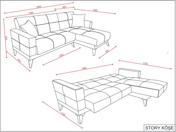 Story Sol L Köşe Koltuk (UZ+2)